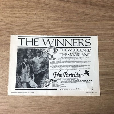 GUNS139 MAGAZINANZEIGE 6X9 JOHN PARTRIDGE WOODLAND & MOORLAND