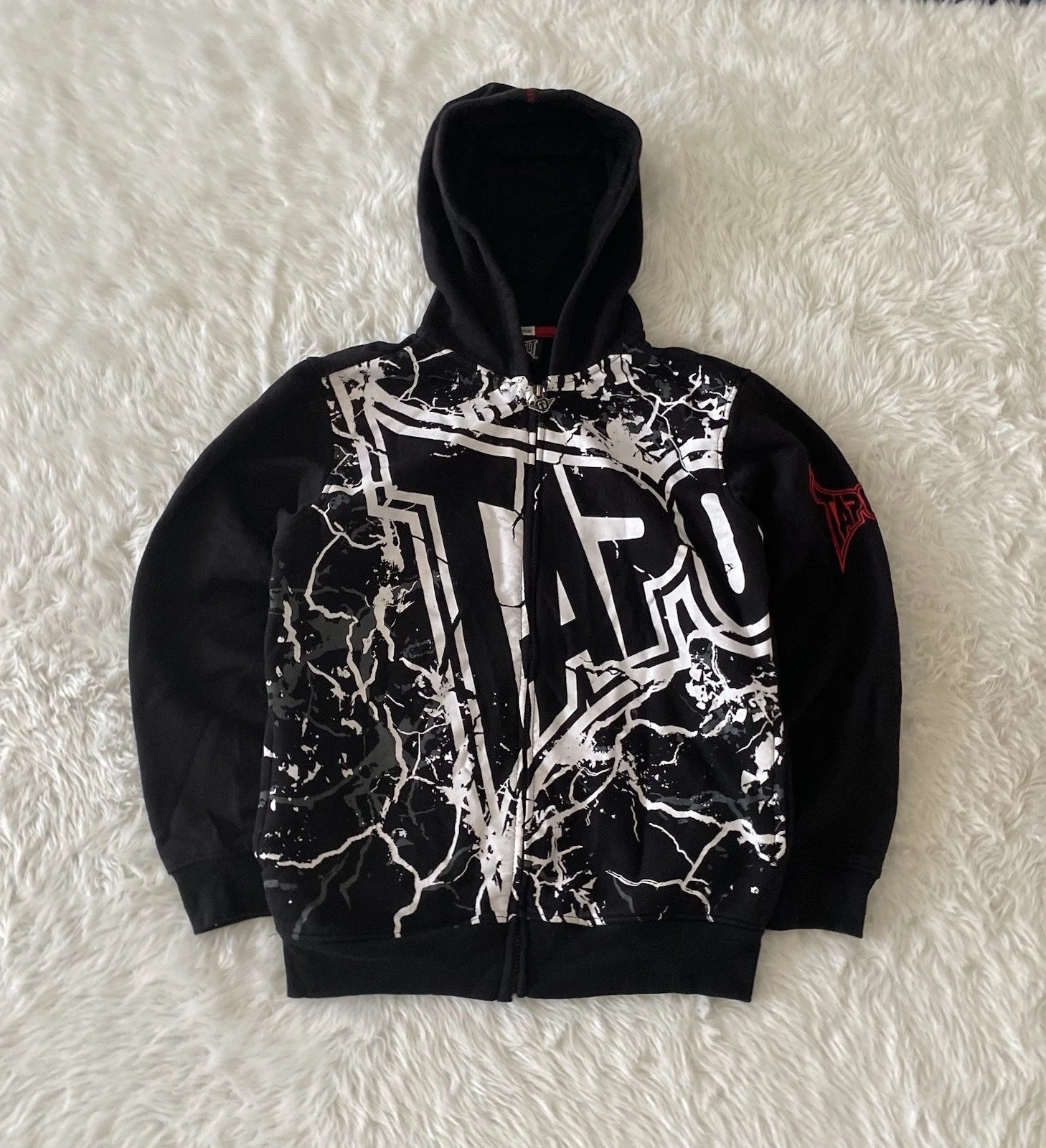 Vintage Tapout Hoodie Large Warrior Skull Wings Y2K Grunge Punk Skater Youth L/X