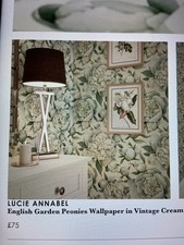 One Roll of Lucie Annabel Wallpaper English Garden Peonies - Floral Design New