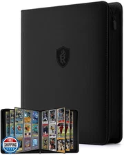 RELAEHIH 9 Pocket Top Loader Binder-Trading Card Binder with Zipper Double-Si