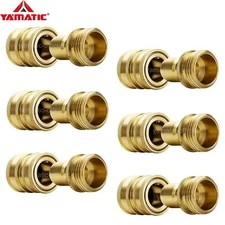 YAMATIC Brass Adapters for Water Hose 3/4" Thread Garden Hose Quick Connector