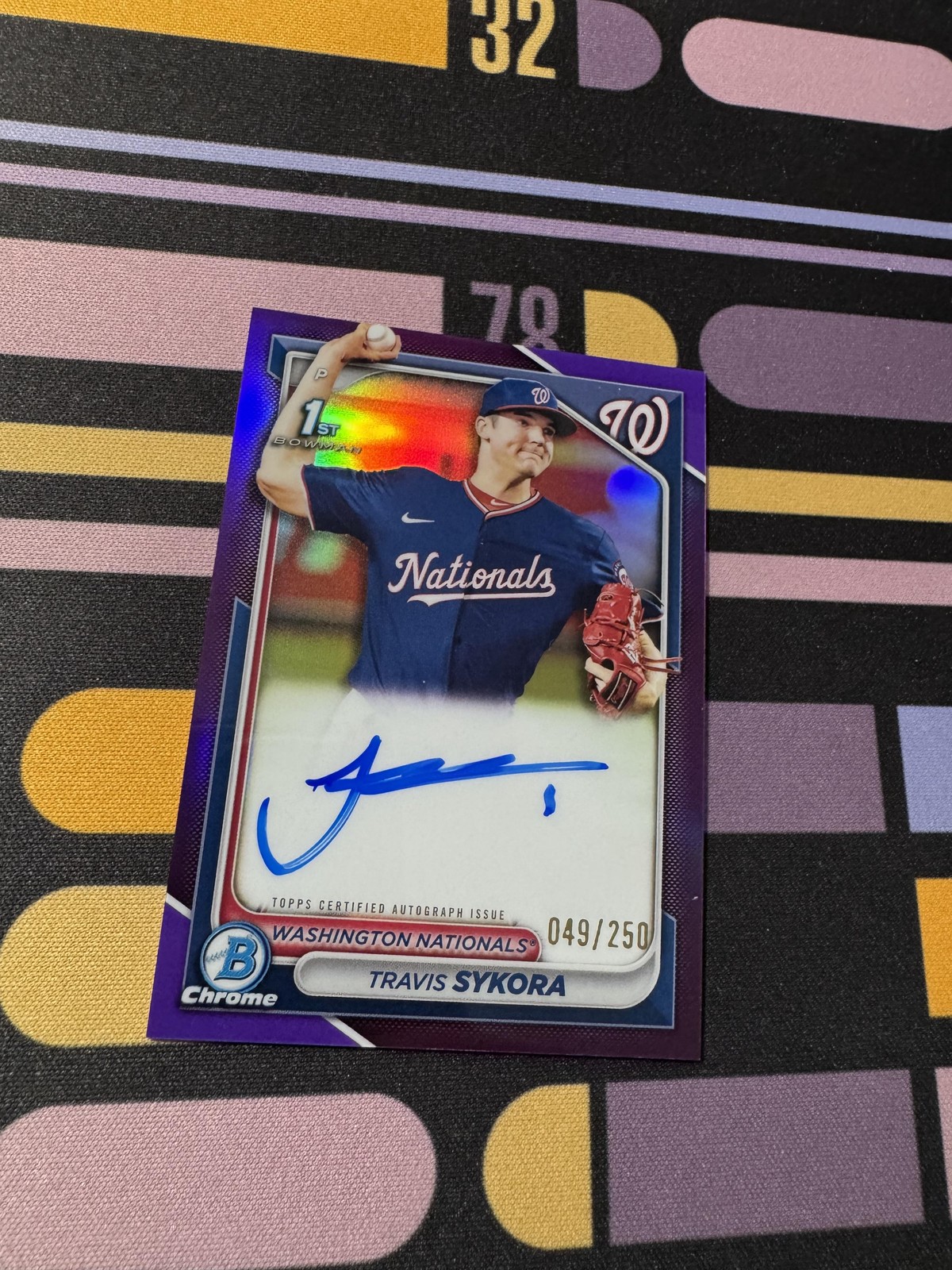 2024 Bowman #CPA-TSY Travis Sykora Chrome Prospect Autographs Purple /250