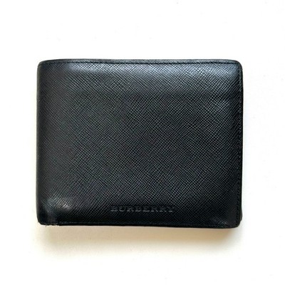 BURBERRY Bifold Wallet Nova Check Black Leather | eBay
