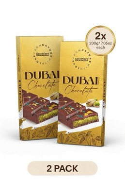 2 X BeeMax Dubai Style Chocolate Bar with Pistachio & Kadayif Cream (2 x 7.05oz)