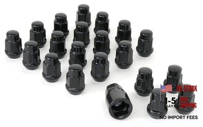 Bulge Acorn Lug Nuts with Wheel Locks - 20 Piece 2013-2026 Dodge Durango Black
