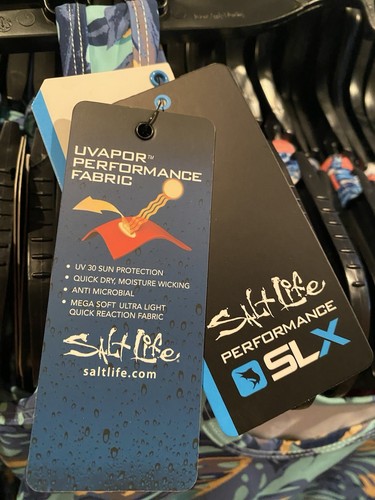 Salt Life Damen türkis/blau tropisches Blatt SLX Performance Kleid neu mit Etikett Größe XL - Bild 3 von 4