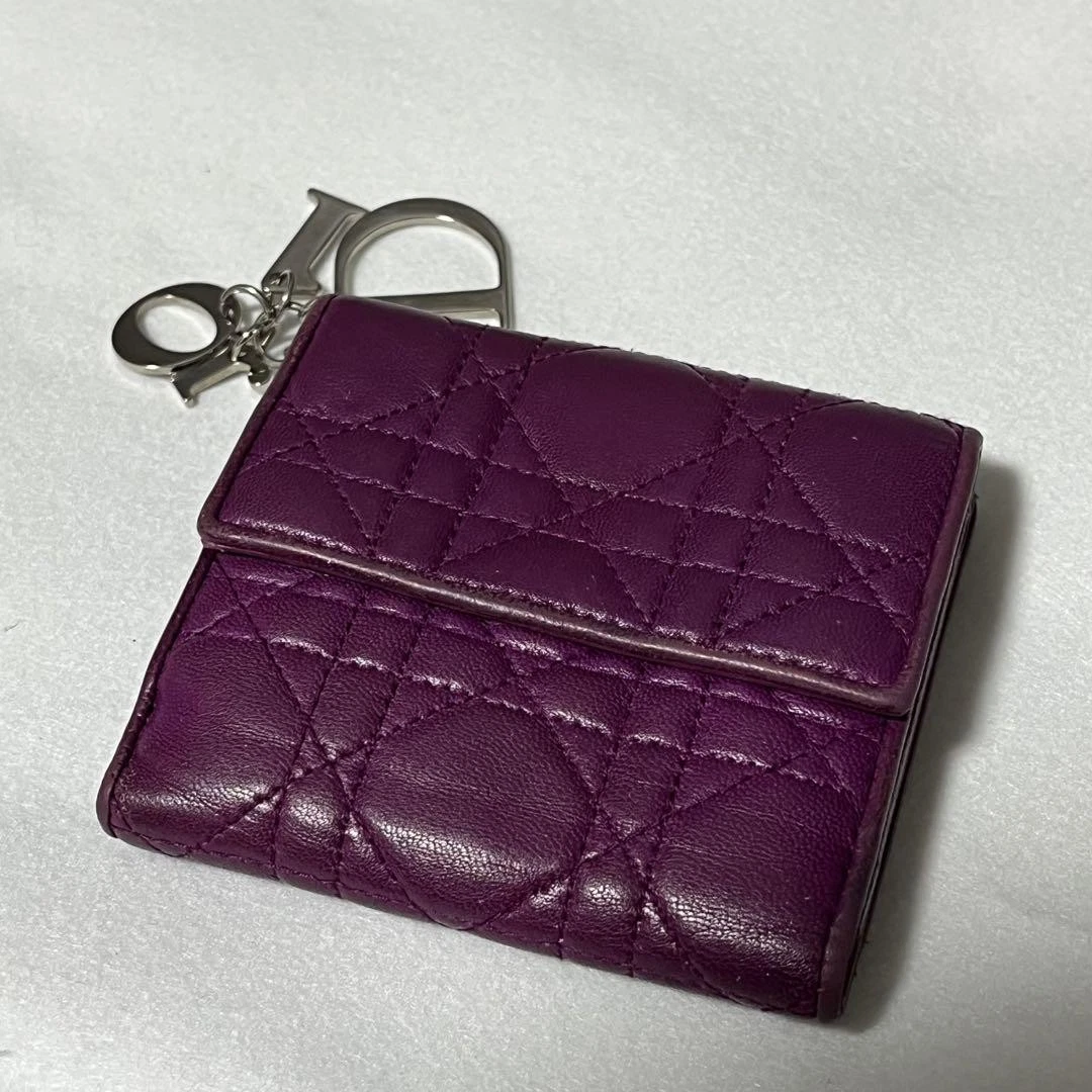 Portefeuille compact Dior Canage à deux volets design authentique femme