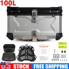 Aluminum Trunk 100L Motorcycle Top Case Waterproof Luggage Storage Tour Tail Box