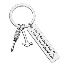 Carpenter Keychain Carpenter Builder Gifts I Can Fix What Stupid Does Keyring 