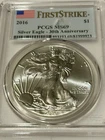 2016 S $1 American Silver Eagle MS69 30th Anniversary One Troy Ounce
