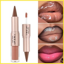 Tapered Lip Liner Contour Pencil Double Head Mirror Plumping Lip Makeup Gloss