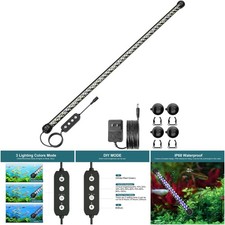 LED Aquarium Plant Light Timer 3 Modes Brightness Adjust 26.8in Planted Tank 14W