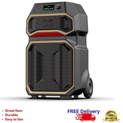 Monster Rockin Roller X Pro 1000W Bluetooth Party Speaker IPX4 15'' Bass LED New