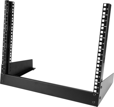 2-Post 8U Desktop Server Rack, Small Open Frame 19In Computer Rack, Compact Netw