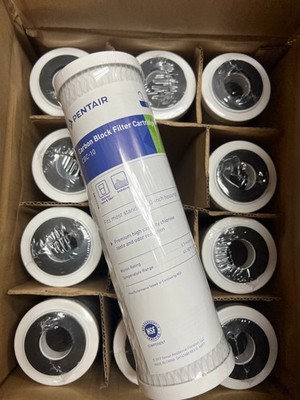 Lot of 12 - Pentair Pentek CBC-10 Carbon Water Filter, 10-Inch,