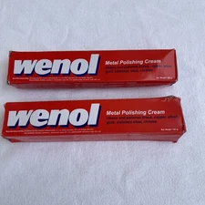Lot of 2 Wenol Red Metal Polish 100g Tubes Brass Copper Chrome Stainless Steel