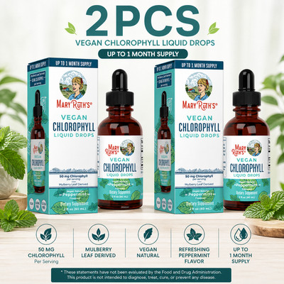 Mary Ruth's VEGAN Chlorophyll Liquid Drops Peppermint Flavored 4 Fl Oz (120ml)