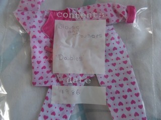 Sindy doll clothes 1986 " doubles " two sided blouse with trousers