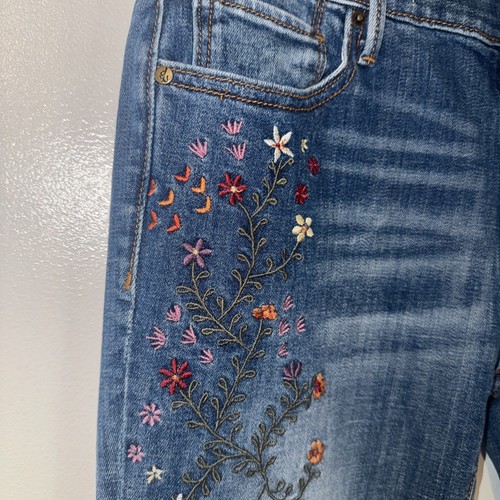 Driftwood Women’s Embroidered Floral Denim Jeans Kelly Size 27 - Picture 3 of 16