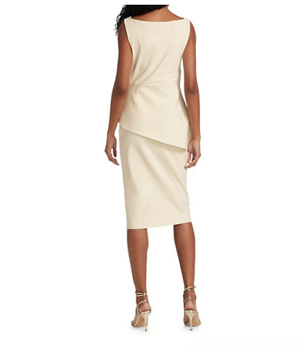 VESTIDO CHIARA BONI La Petite Robe OKSANA APLIQUES FLORALES VAINA IRIS 42 IT/ 6 EE. UU. - Imagen 2 de 4