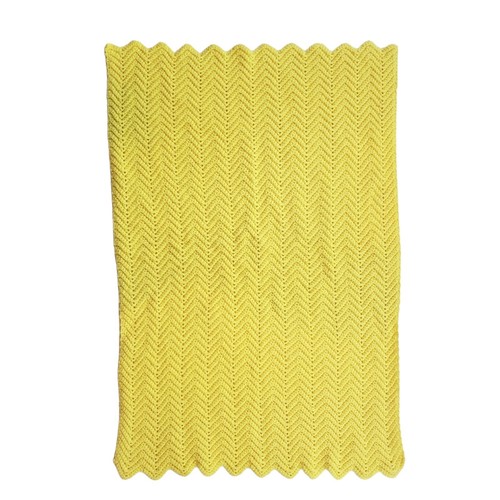 Handgefertigte gehäkelte Baby afghanische pastellgelbe Chevron Krippe Decke 29" x 43" - Bild 2 von 6