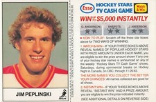 JIM PEPLINSKI 1983-84 ESSO HOCKEY STAR TV CASH GAME CARD