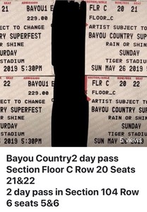 bayou passes superfest seats country