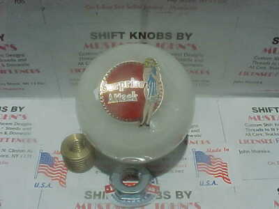 Surprise Attack (1940's Bomber Nose Art, Pinup) Custom Shift Knob (White Pearl)