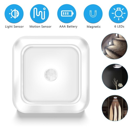 Motion Sensor LED Night Light Under Cabinet Lights Battery Powered Square Light - Picture 8 of 8