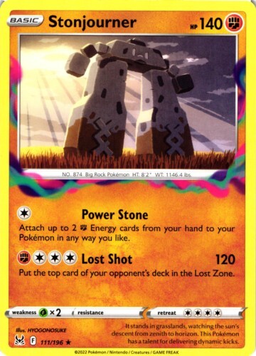 Stonjourner RARE Pokemon TCG Card 111/196