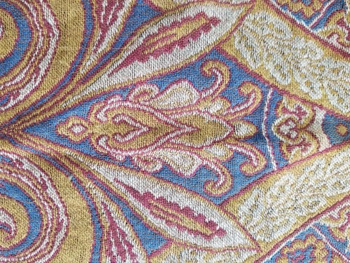Vintage Paisley Wool Shawl / Throw Blanket 216x140cm - Picture 7 of 12