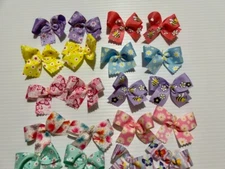 MED Dog Bows Bumblebees Butterflies Flowers Dog Grooming Bows Handmade USA Pets