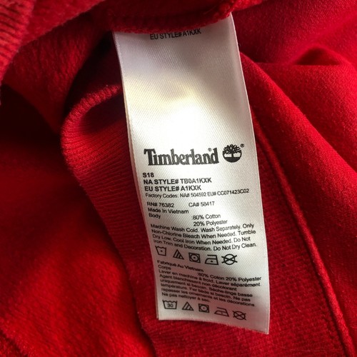 Vintage Timberland WeatherGear Heavy Chunky Cable Knit Red Fisherman Jumper L - Foto 9 di 9