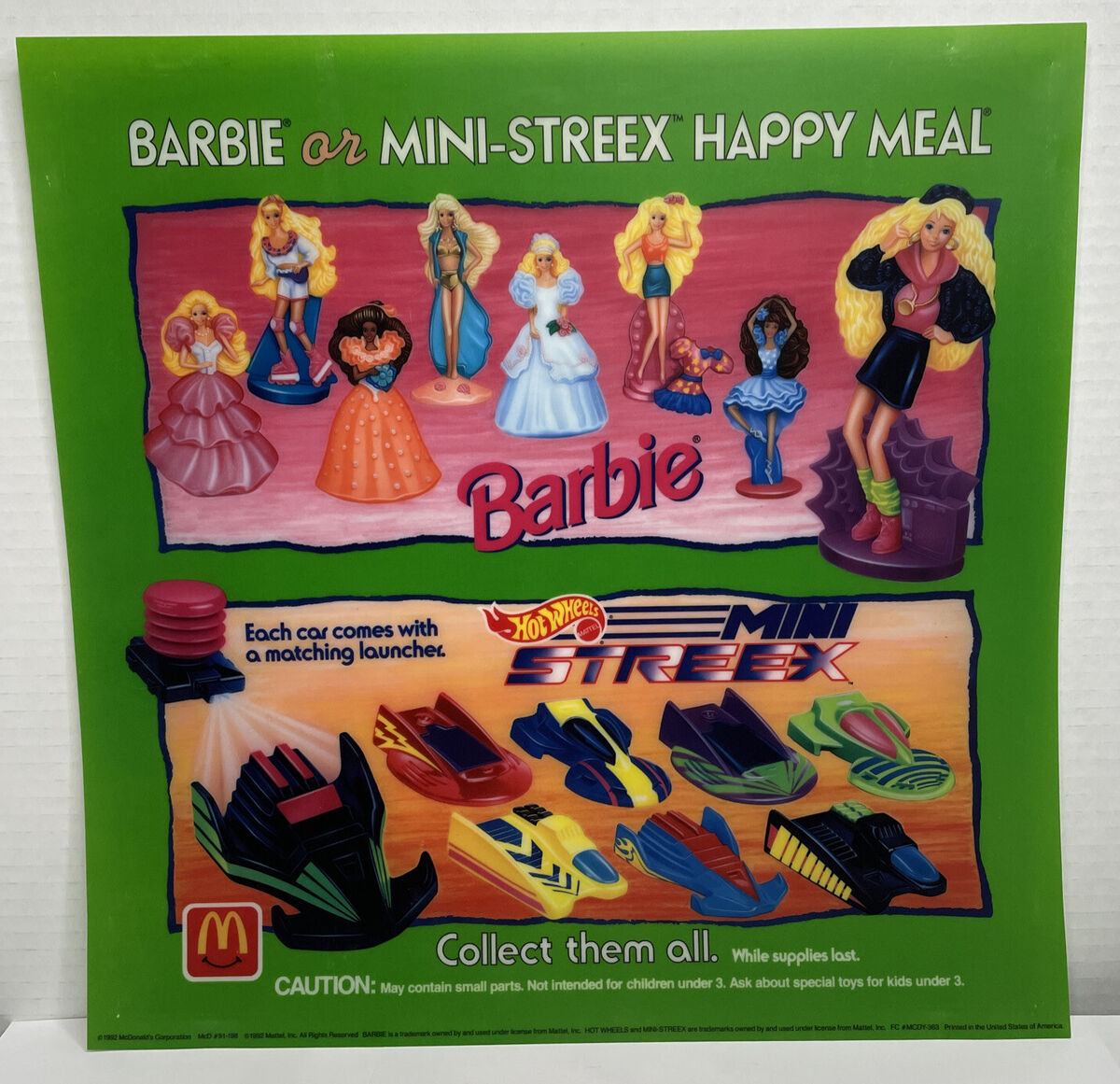 McDonald's 1992 Barbie/Hot Wheels Mini Streex Happy Meal McDonald's 1992 Barbie/Hot Wheels Mini Streex Happy Meal