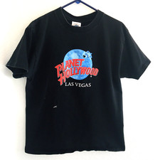Vtg Planet Hollywood Las Vegas 90s Made In USA Black T-Shirt Large Single Stitch