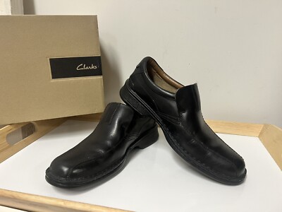 Clarks Men's Escalade Step Black Leather W/ Box Size