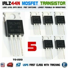 5Pcs IRLZ44N IRLZ44 PBF Power Transistor MOSFET Logic Level N-Channel 0.022OHM