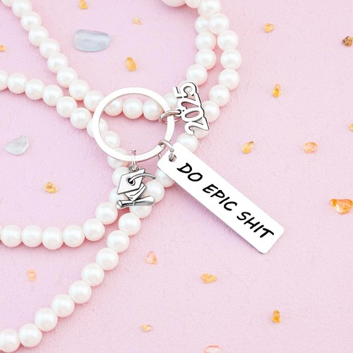 Modern Stainless Steel Keychain for Graduates - 2025 Motivational Jewelry Gift - Picture 4 of 9