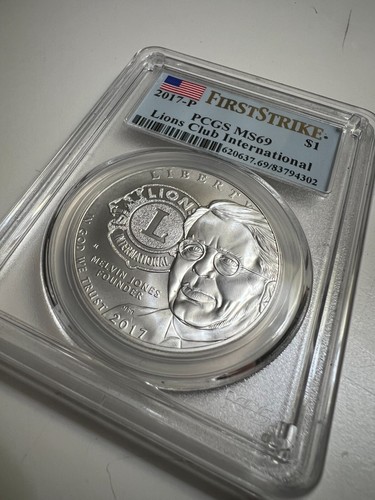 2017-P PCGS MS69 LIONS CLUB COMMEMORATIVE DOLLAR (FIRST STRIKE) - Picture 3 of 5