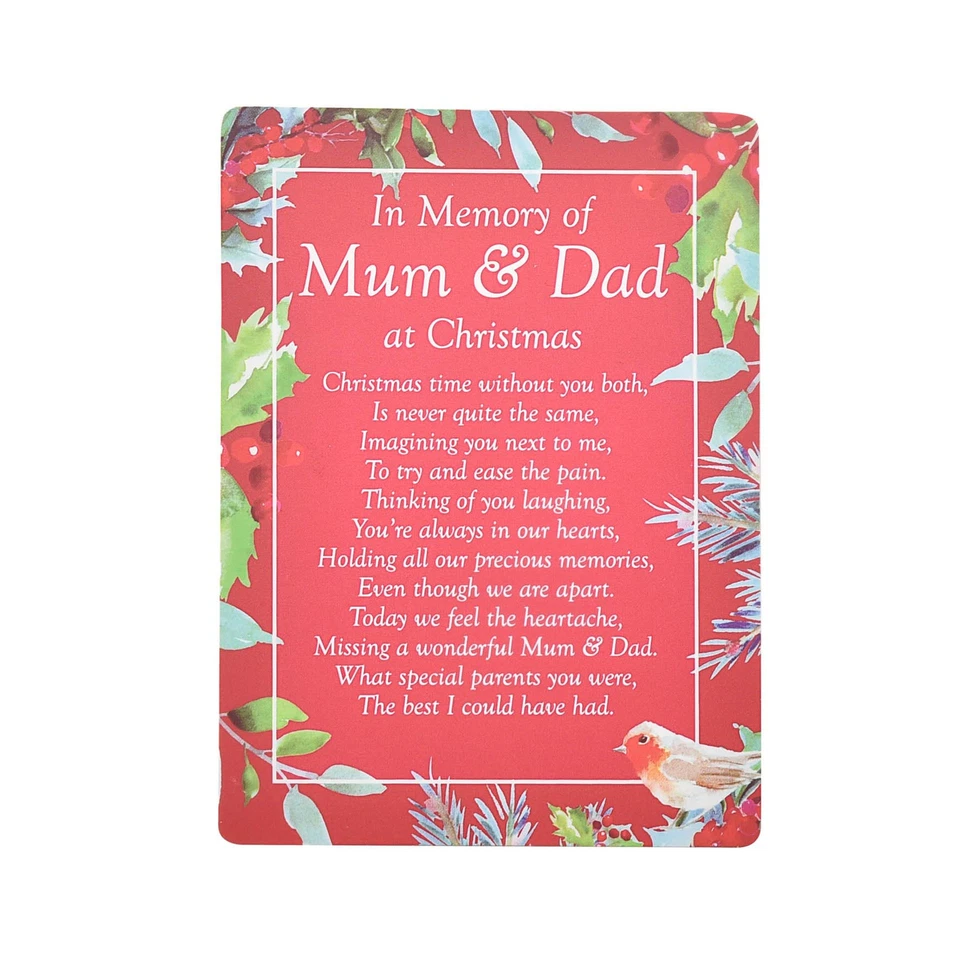 'In Memory of Mum & Dad at Christmas' Graveside Waterproof Memorial Card, Tribut - Image 2 of 4