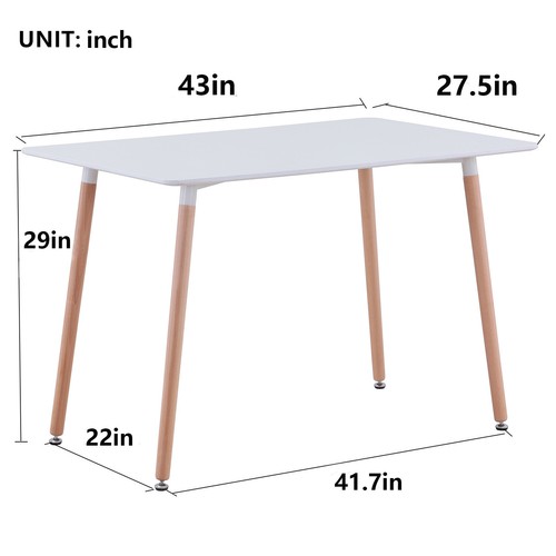 Rettangolare Tavolo da Cucina da Pranzo Bianco in Legno 110x70x74cm MDF - Foto 8 di 10