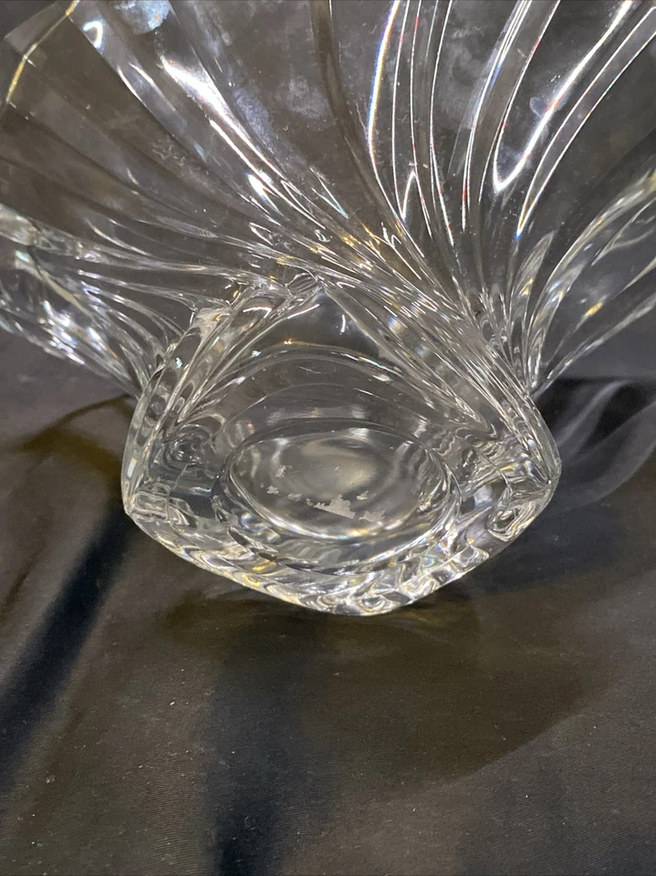 Plato de caramelo Mikasa cristal ovalado flores estilo corte grueso remolino 5" Foto 4 de 4