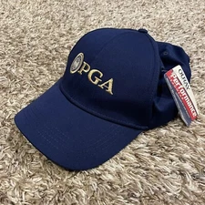 NWT PGA Golf Hat Professional Golfers Association Blue Strapback Adjustable Blue
