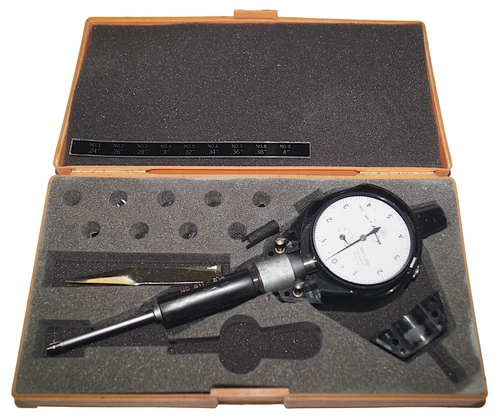 Mitutoyo 511-212 214 Dial Bore Gage, Hole 0.24-0.4" x 0.0001", Wrench, Case