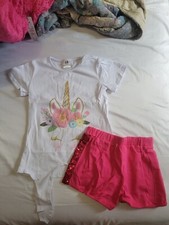 Girls Unicorn Outfit Short Set