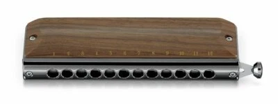 SUZUKI Chromatic Harmonica G-48W Gray Gore Series Wooden Cover Model New in Box