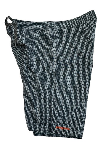 Patagonia 9” Fossil Print Black Board Shorts Youth Boy’s Size 16 - Picture 2 of 7