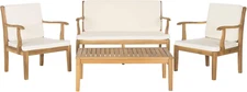 Outdoor Living Collection Bradbury 4-Piece Outdoor Living Set, Natural/Beige, Ch