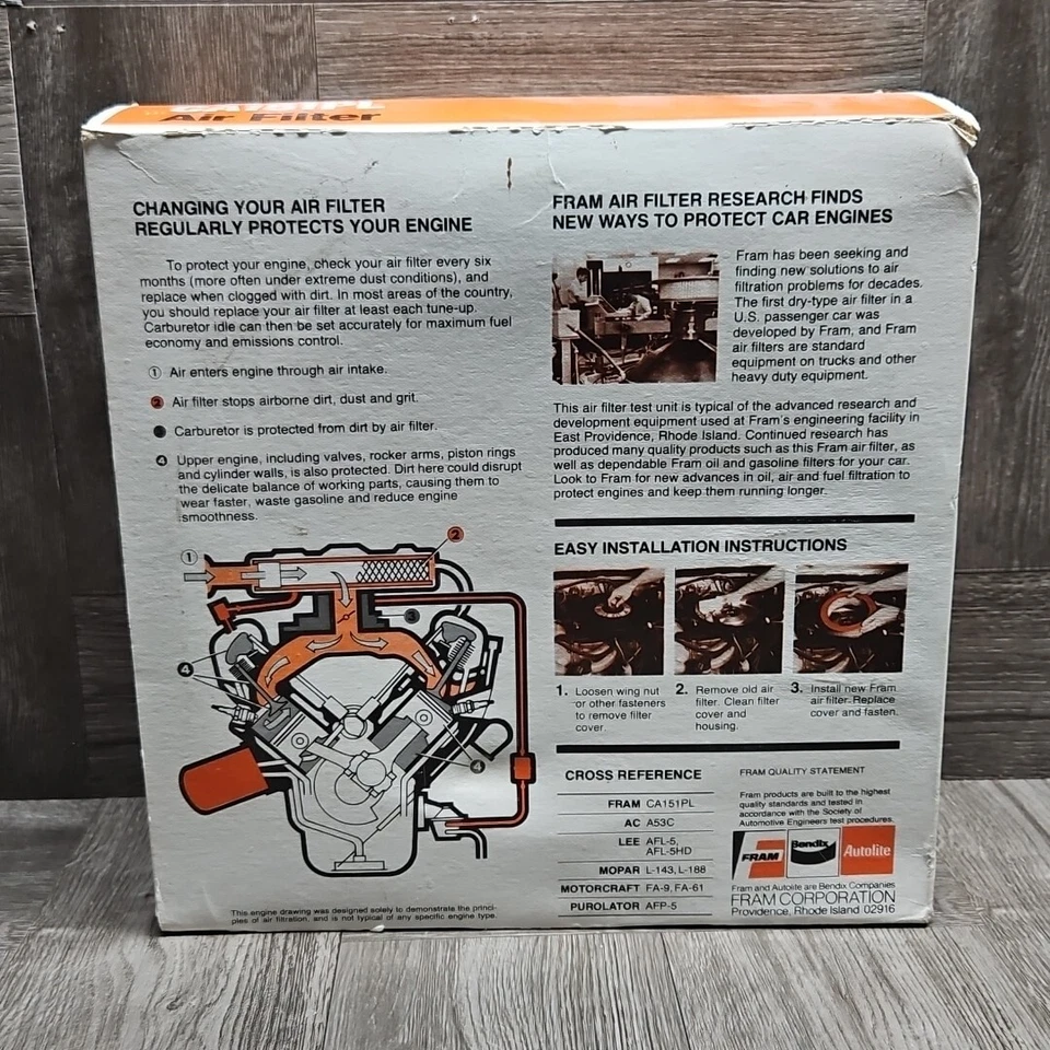 Filtro de aire NOS Fram 1957-1966 AMC-Jeep, Ford F100 - F350 Ranchero, Mercury Foto 3 de 4