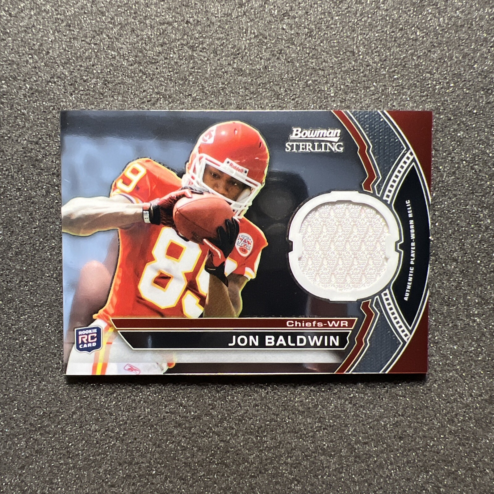 2011 Bowman Sterling JON BALDWIN #BSR-JB Rookie JERSEY - KANSAS CITY CHIEFS 